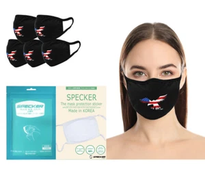 USA Eagle Logotipo Lavable Reutilizable Máscara Facial Paquete de 5 y 30 Filtros - En Stock - Imagen 1 de 6