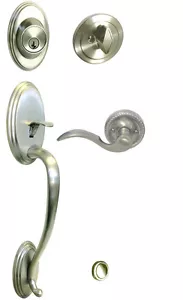 Set Maniglie Porta Anteriore Finitura Nichel Satinato con Leva 6300DC Destro - Foto 1 di 2