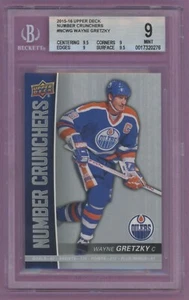 2015 15-16 UD UPPER DECK NUMBER CRUNCHERS OILERS WAYNE GRETZKY #NC-WG BGS 9 MINT - Foto 1 di 2