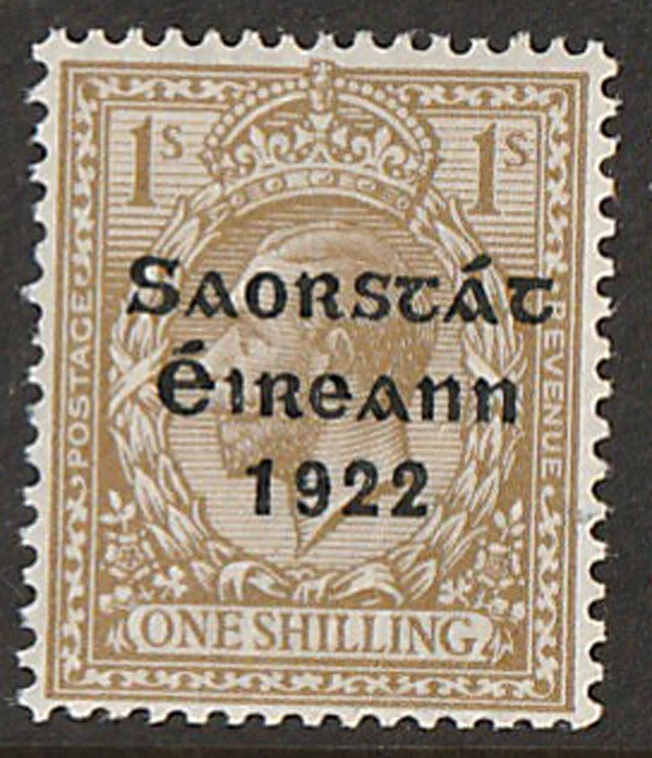 IRLANDA, Scott #55: 1sh, MNH, 1922-23 Thom Overprint en negro Foto 1 de 1