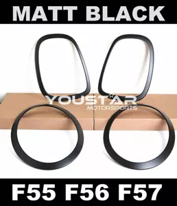 UK STOCK SATIN BLACK Headlight & Rear light Trims for MINI Cooper S F55 F56 F57 - Picture 1 of 12