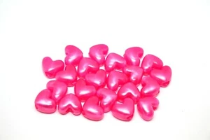 50 x Herzförmige Pony Perlen - 12 mm x 10 mm - Wählen Sie Ihre Farbe - Hergestellt in den USA - Bild 1 von 5