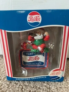 Pepsi Cola Christmas Ornament Santa Claus on Tray Vintage 1990's - Picture 1 of 1