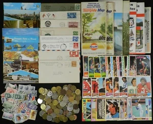 Vintage Grab Bag Lot INCLUDES:Map,Token,Stamps,Postcard,Envelope,1970's Baseball - Bild 1 von 10