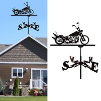 JHWSX Weather Vane Size : 30x50cm Garden Stake,House Garage Vintage Style Metal Black Weather Vane,for Farm Scene Riding A Motorcycle Shape Metal Weathervane