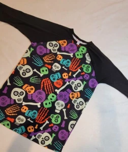 🎃 NWT Lularoe Halloween Skulls  Sloan 3/4 Scary Top  Sz 14 🎃 Very Soft - Picture 1 of 4