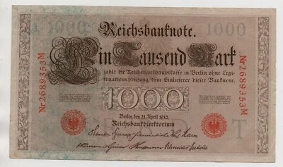 GERMANY 1000 MARK 1910 PICK 44 LOOK SCANS - Image 1 of 2