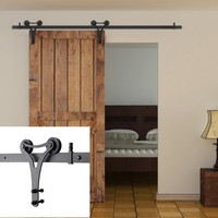 5-18FT Horn Style Sliding Barn Single Double Door Hardware Track Kit Interior 