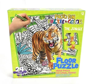 Foto Spaß Puzzle zum Ausmalen des Dschungel Boden Puzzle Riesig 24 Teile Neu Versiegelt - Bild 1 von 4