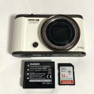 CASIO EXILIM EX-ZR3000 16.1MP Digital Camera White Used Japan with LCD Burn - Picture 1 of 10