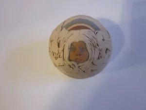 Jude Holdsworth Rainbow & Face Trinket Box Vintage Native American 2-3/4" tall - Picture 1 of 5