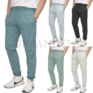 Men's Lightweight Joggers with Zipper Pockets Quick Dry Athletic Jogger Pants - Picture 1 of 19