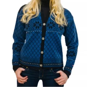 Cárdigan suéter Norsk Wear 100 % lana Norwegian Fair Isle para mujer talla pequeña - Imagen 1 de 7