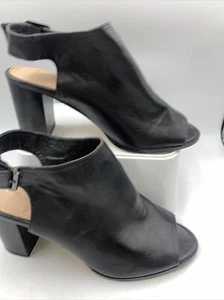 Next Black Slingback Ankle Boots. Peep Toe. Block Heel. Size 8 - Picture 1 of 14