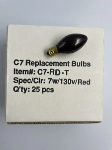 25 Pack - C7 Red Bulbs - 7W - Picture 1 of 2