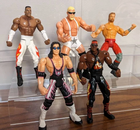 1999 LOT 5 WCW NWO TOYBIZ RING FIGHTERS BOOKER T BRET STEINER BENOIT UNIQUE SET Cover