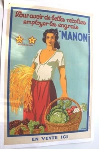 Cartel Antigua Manon Provence Frutas Vegetales Bio Marsella Mourlot Viano - Bild 1 von 5
