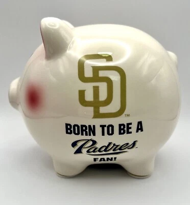 Hucha de cerámica Born Be regalo de béisbol de los Padres de San Diego MLB rara coleccionable Foto 1 de 2