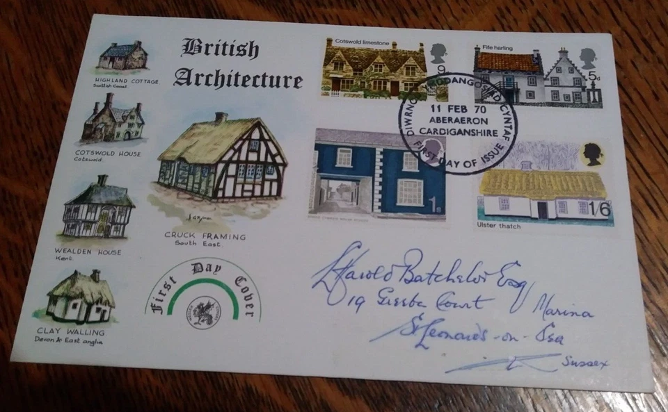 BRITISH ARCHITECTURE - Cardiganshire..1970 FDC . Addressed  Harold Batchelor Esq - Image 1 of 1