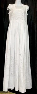 ermano scervino Long White Abito Eyelet Maxi Dress Sleeveless Cotton Nwt Size 40 - Picture 1 of 8
