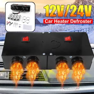500W Portable 4 Ports Car Heater 12V 24V Heating Fan Defogger Defroster Demister - Picture 1 of 107