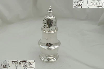 RARE EDWARDIAN HM STERLING SILVER BALUSTER SUGAR CASTER 1907 - Image 1 of 4
