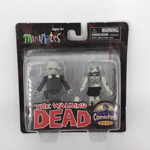 Walking Dead Minimates Halloween ComicFest schwarzweiß Wintermantel Dale & weiblicher Zombie - Bild 1 von 6