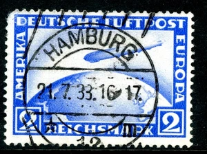China 1931 Germany 2 Mark Zeppelin Ultra Scott #C36 VFU W57 - Picture 1 of 6