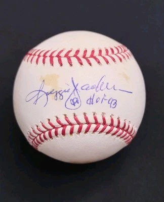 REGGIE JACKSON SIGNED INSCRIBED HOF 93 OFFICIAL MAJOR LEAGUE BASEBALL YANKEES  - Image 1 of 4