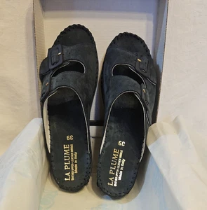 Womens La Plume Jen Slip on Mules Navy Nubuck 39 - Picture 1 of 7