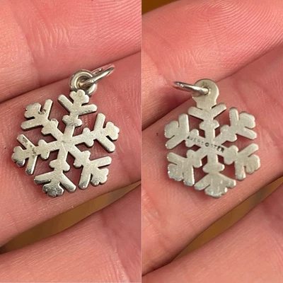 James Avery Cristal de Nieve Copo de Nieve Plata de Ley 925 Dije con Lazo J/A Foto 1 de 3