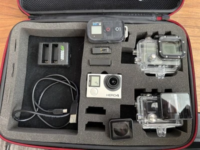 GoPro HERO4 Black (Rectilinear) Lot: Remote, LCD BacPac, Case, Letus Anamorphic! - Image 1 of 4
