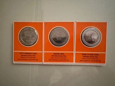 Three  Franklin Mint 1969 Casino Dollar Gaming Tokens - Image 1 of 3
