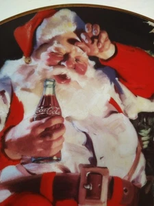 Coca-Cola “The Pause That Refreshes” 1994 Franklin Mint Santa Plate w/ COA - Picture 1 of 13