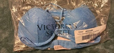 Victoria’s Secret Very Sexy  32B Rose Lace & Grommet Push-Up Bra Capri Blue - Image 1 of 4