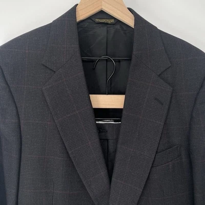 Traje de Colección Strathmore 42R Gris a Cuadros 100% Lana 2 Piezas 36X30 Pantalones Plisados Usado en Excelente Condición Foto 1 de 4