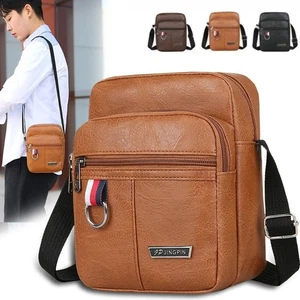 Bolso de mano informal grande impermeable de cuero PU para hombre Bolso mensajero de hombro - Imagen 1 de 9