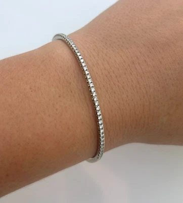 Brazalete de diamantes Tiffany Metro de oro blanco de 18k Foto 1 de 4