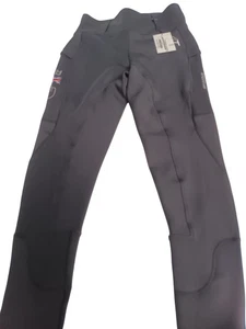HORZEHOODS Women's Equestrian Leggings XL Black Performance Riding Jodhpurs HES - Picture 1 of 7