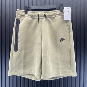 Nike Sportswear Tech Shorts Boys Size XL Tan/Olive Fleece Jogger Shorts - Picture 1 of 7