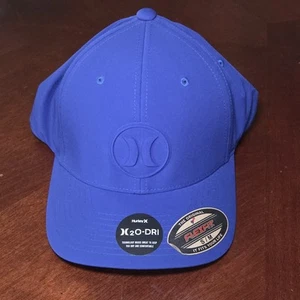 Hurley M H20 DRI Del Rey Men's Blue Stretch Flex Fit Hat Nylon/Spandex Size S/M - Picture 1 of 4