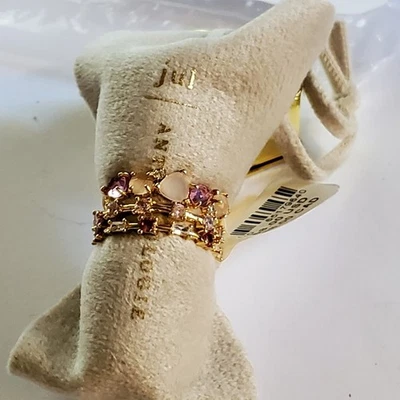 Anillo Anthropologie oro sobre latón piedra de nacimiento de julio trío nuevo con etiquetas Foto 1 de 4