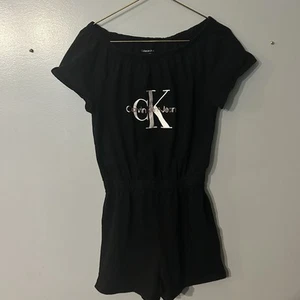 Calvin Klein Jeans Girl's Jersey Monogram Romper Black Size L (12/14) - Picture 1 of 5