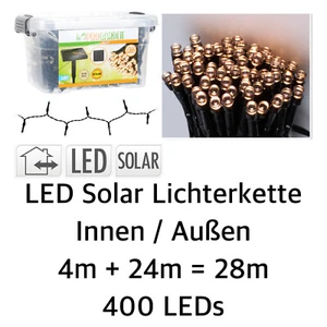 LED Solar Lichterkette 400 LED 28m Partybeleuchtung Gartenbeleuchtung Garten - Bild 1 von 4