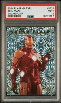 SOLAR FLAIR PSA 9 MINT IRON MAN 2024 UD MARVEL IRONMAN SF28 GRADED MCU TPHLC - Image 1 of 2