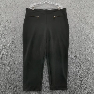 Pantalones al tobillo Chicos Collection talla 3 16 negros bolsillos con cremallera para mujer tiro alto Foto 1 de 4