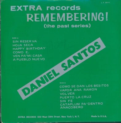 DANIEL SANTOS - RECORDANDO SERIES DEL PASADO - LP EXTRA RECORDS - Image 1 of 2