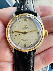 ROLEX VINTAGE REF 6084 SERPICO Y LAINO 14K/SS SEMI BUBBLEBACK 34MM WATCH!!! - Picture 1 of 9