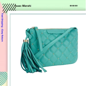 Isaac Mizrahi Live! Bridgehampton Lamb Leather Mini Bag, Caribbean Blue - Picture 1 of 2
