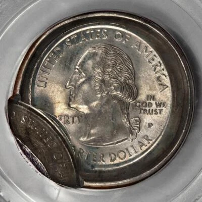 1999 PCGS MS66 Double Struck Die Cap Statehood Quarter Mint Error Amazing Coin - Image 1 of 4